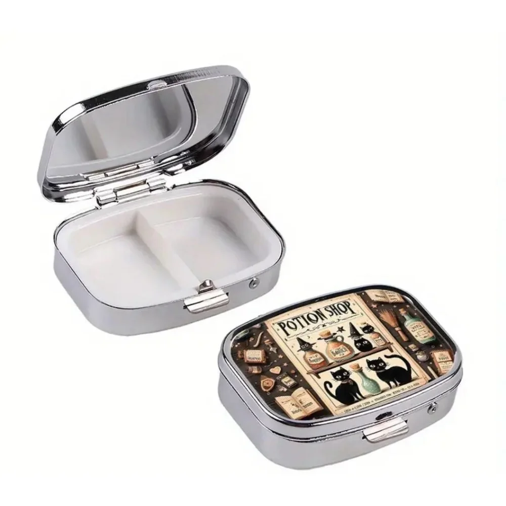 Pill Box Potion Shop Black Cat Witch Hat